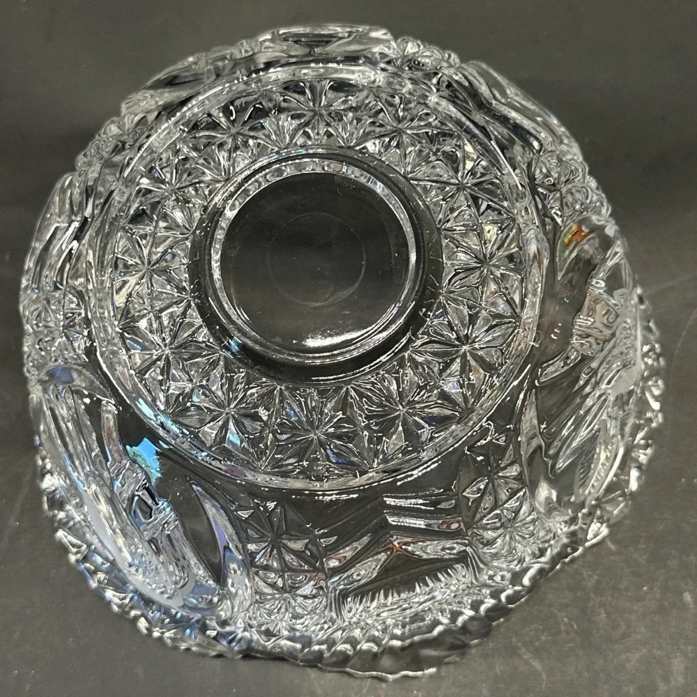 Hofbauer Byrdes Collection Bird Clear Crystal Large Candy Dish Nut Bowl Lid VTG